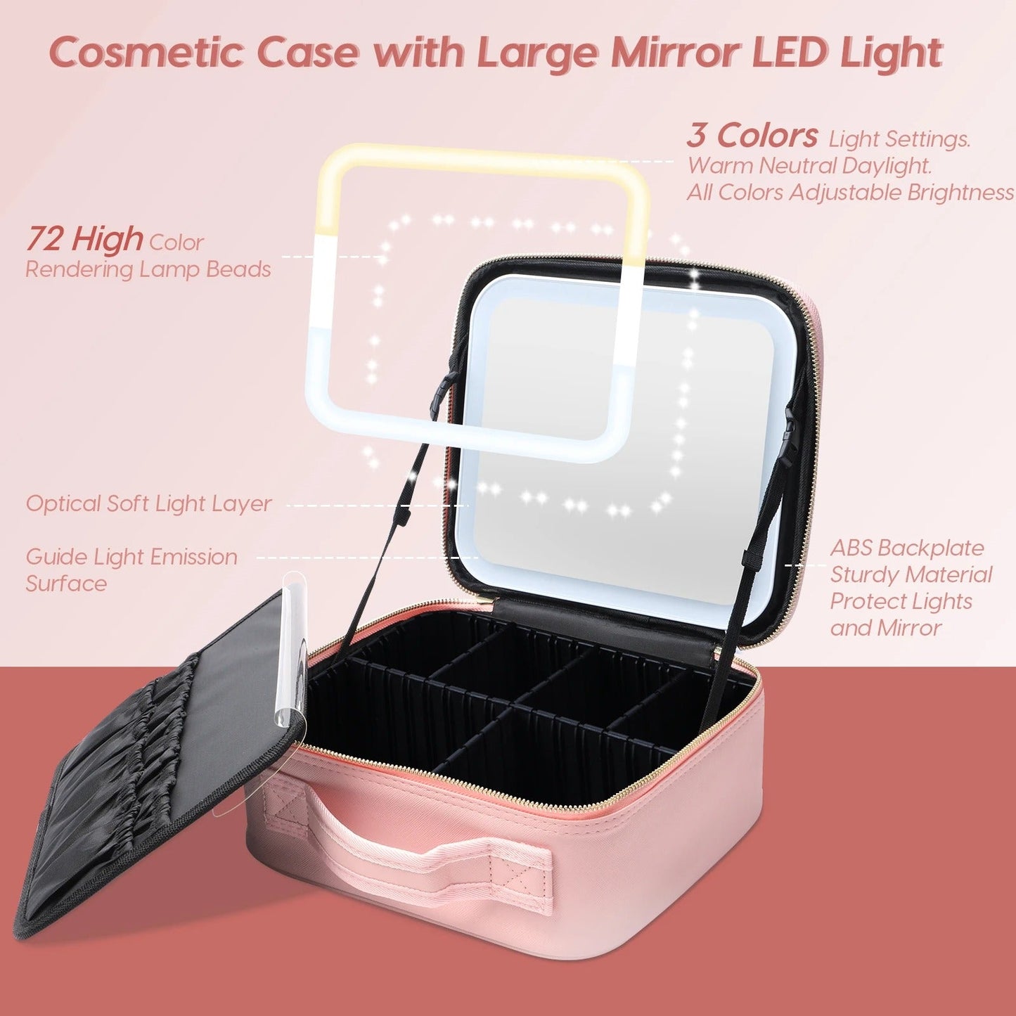 Spark Shine™ - On The Go LED Mirror Makeup Case -