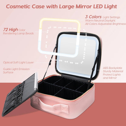 Spark Shine™ - On The Go LED Mirror Makeup Case -