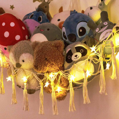 Cuddle Cloud - Stuffed Toy Storage Hammock With LED Lights